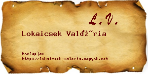 Lokaicsek Valéria névjegykártya